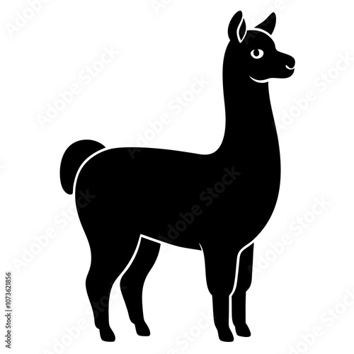 Alpaca Silhouette Vector Art.