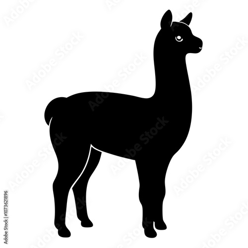 Alpaca Silhouette Vector Art.