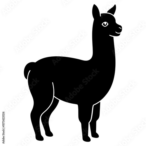 Alpaca Silhouette Vector Art.