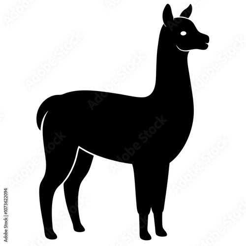 Alpaca Silhouette Vector Art.