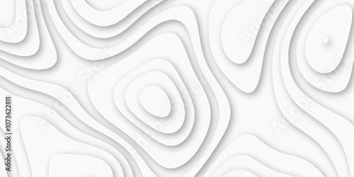 Abstract luxury white modern 3d papercut background. Minimal abstract vector wave carve diamond topography line circle creative topography map circle and wave line smooth multilayer pattern. papercut.