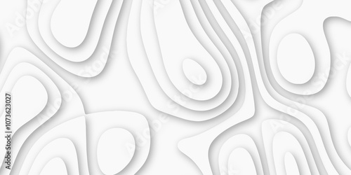 Abstract luxury white modern 3d papercut background. Minimal abstract vector wave carve diamond topography line circle creative topography map circle and wave line smooth multilayer pattern. papercut.