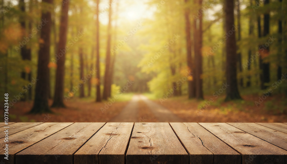 table top base and autumn forest background table top base and autumn forest background