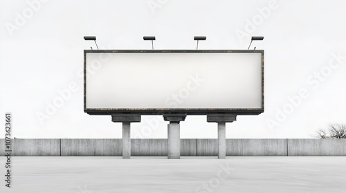 A Realistic Empty Billboard Isolated on a White Background

 photo