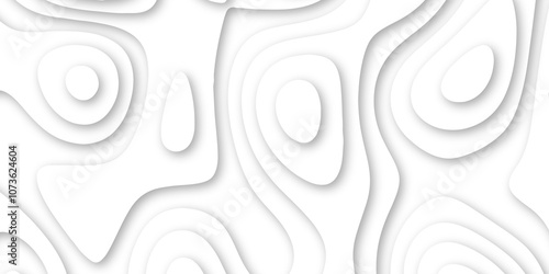 Abstract luxury white modern 3d papercut background. Minimal abstract vector wave carve diamond topography line circle creative topography map circle and wave line smooth multilayer pattern. papercut.