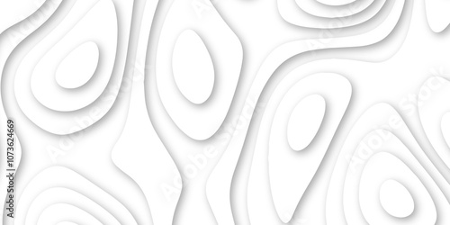 Abstract luxury white modern 3d papercut background. Minimal abstract vector wave carve diamond topography line circle creative topography map circle and wave line smooth multilayer pattern. papercut.