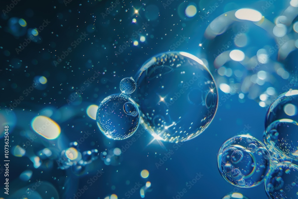 Abstract Blue Bubbles and Glimmering Light Abstract Blue Bubbles and Glimmering Light