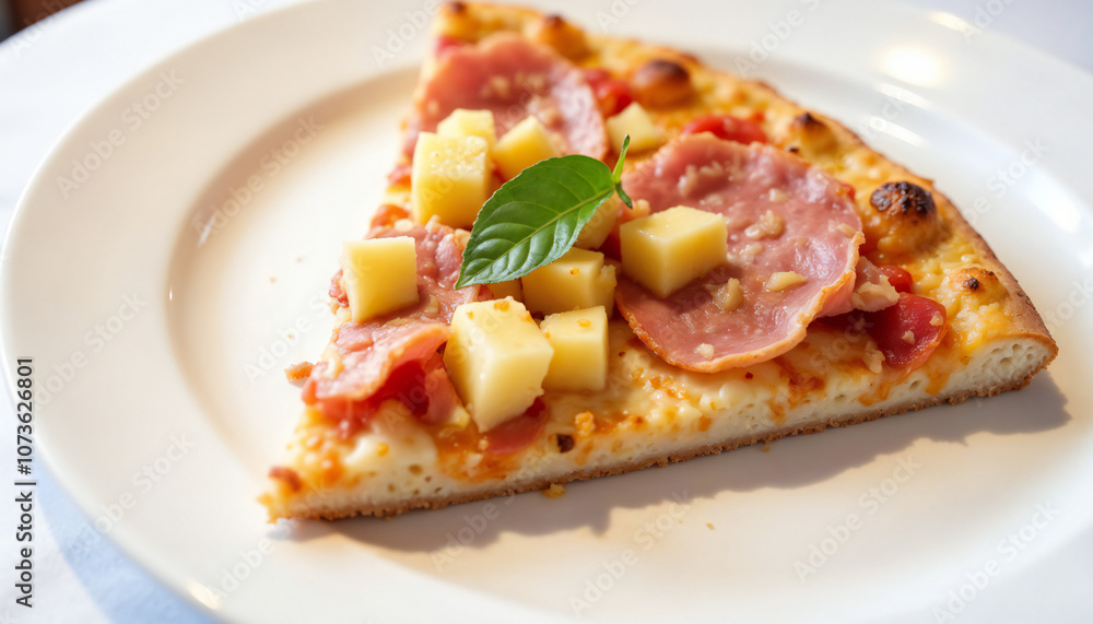 pizza with ham and cheese isolated on white background pizza with ham and cheese isolated on white background