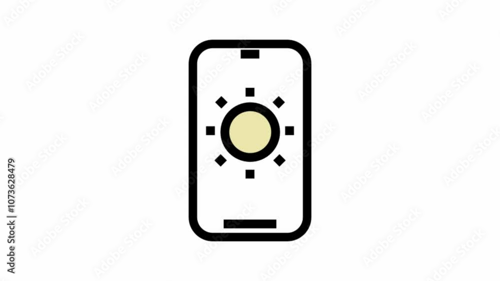 Modern weather information on smartphone animated icon - weather and nature environment icon design Modern weather information on smartphone animated icon - weather and nature environment icon design