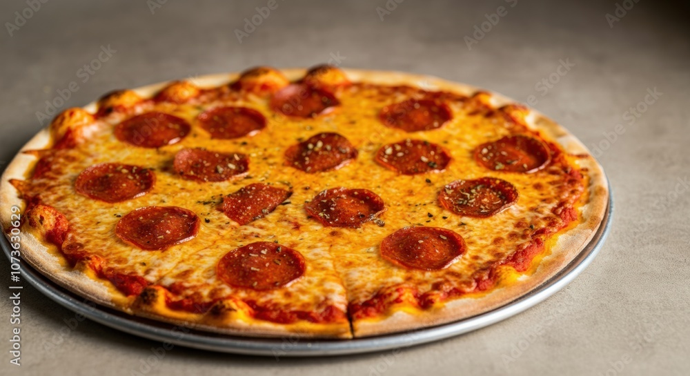 Close-up of Pepperoni Pizza with Cheese and Sauce Close-up of Pepperoni Pizza with Cheese and Sauce