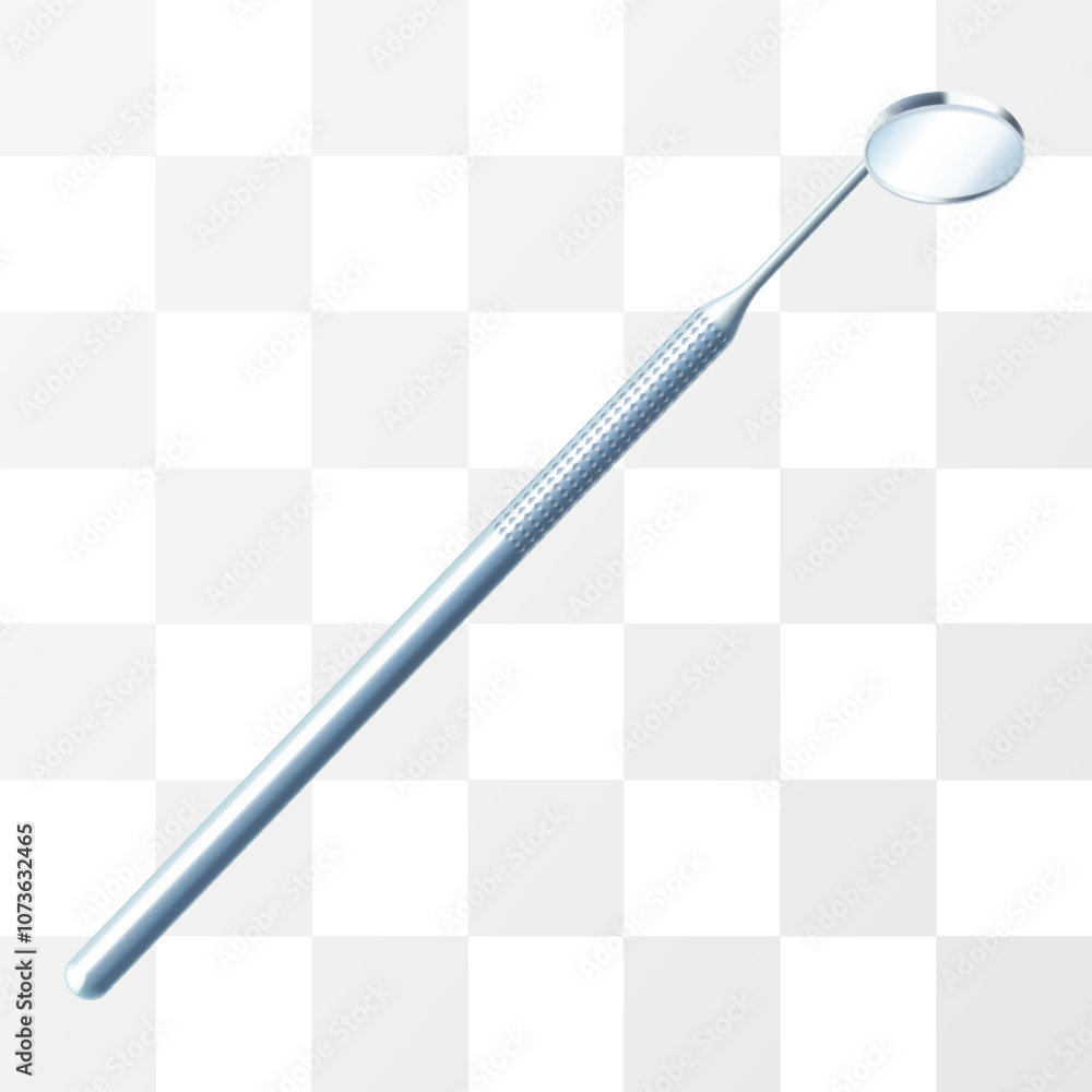 custom made wallpaper toronto digitalStainless steel mouth mirror for dentist isolated on transparent background. Dental professional tools for monitoring and treating human teeth and oral cavity. Realistic 3d vector illustration.