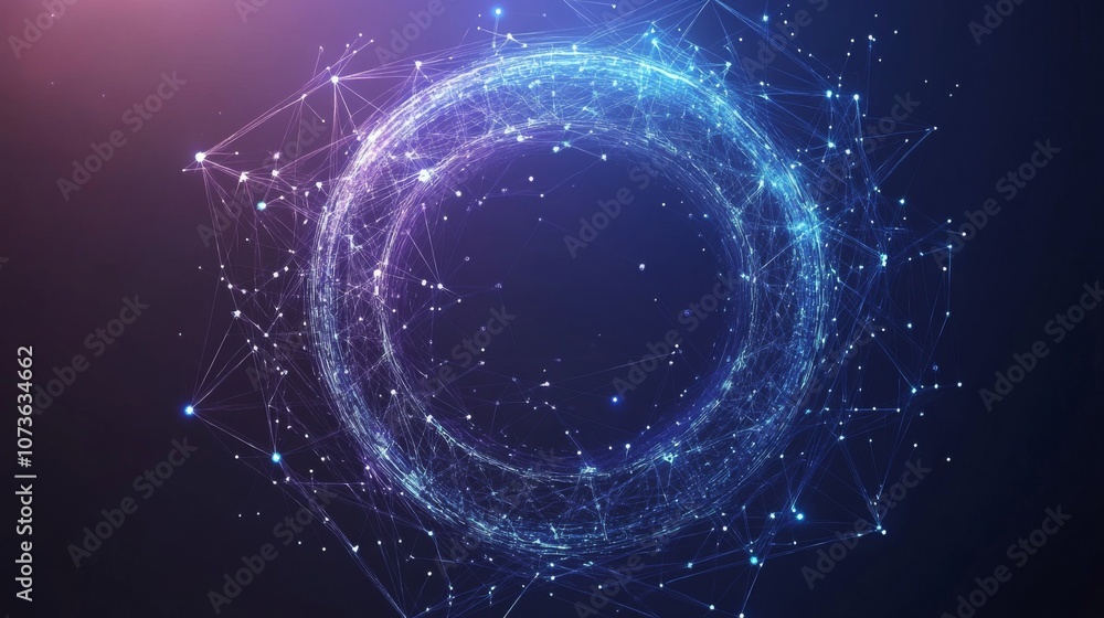 Abstract Glowing Network: Futuristic Digital Art Abstract Glowing Network: Futuristic Digital Art