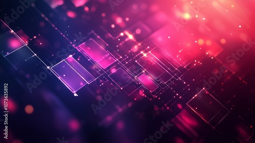 Abstract Digital Technology Background with Wavy Lines and Glowing Light in Purple and Blue Gradient on a Dark Color Palette, High-Quality 8K Resolution Wallpaper