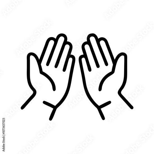 Hands in Prayer Pose, black icon