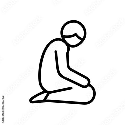 Person Praying on Knees, black icon