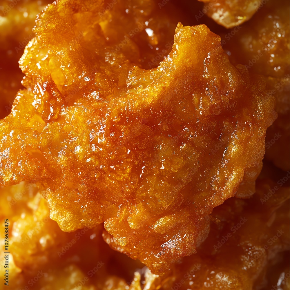 Close-up of crispy golden fried chicken, showcasing delicious crunchy texture. Close-up of crispy golden fried chicken, showcasing delicious crunchy texture.
