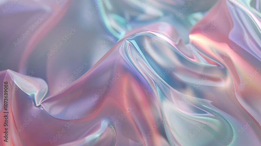 Abstract iridescent background with wavy, flowing, shimmering, and glossy texture. Abstract iridescent background with wavy, flowing, shimmering, and glossy texture.