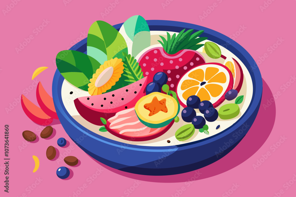 Healthy Smoothie Bowl Vector Illustration Healthy Smoothie Bowl Vector Illustration