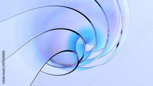 Fototapeta Naklejka Na Ścianę i Meble -  Abstract minimalist shape, light background design, 3d render