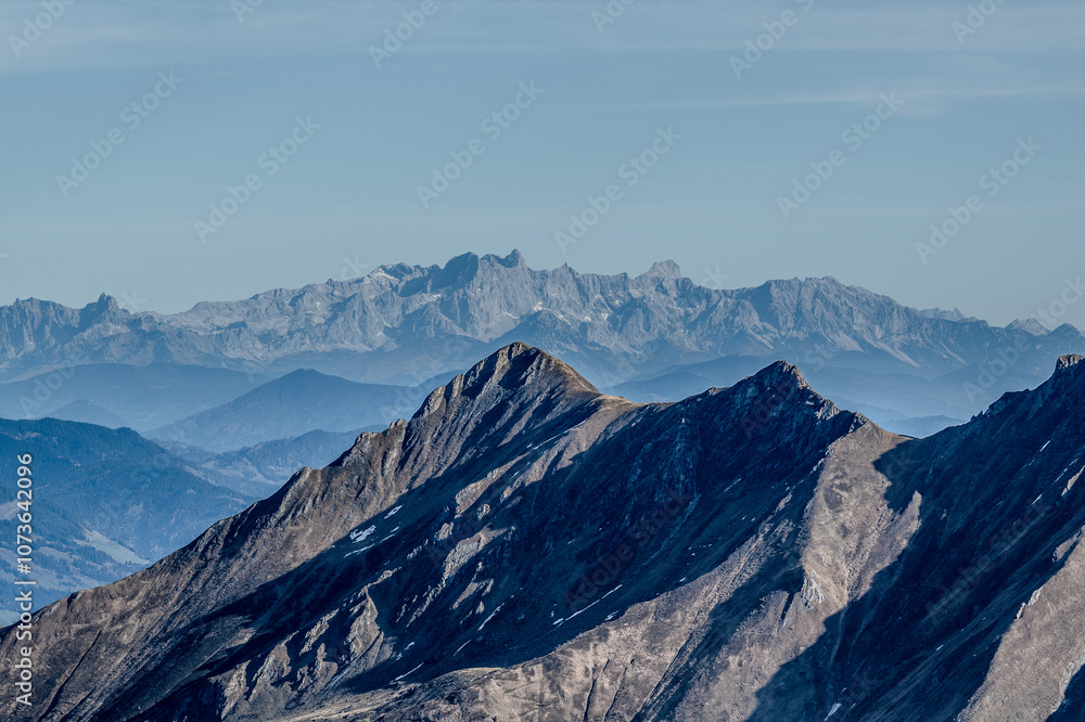 View from Kitzsteinhorn to the austrian alps in autumn View from Kitzsteinhorn to the austrian alps in autumn