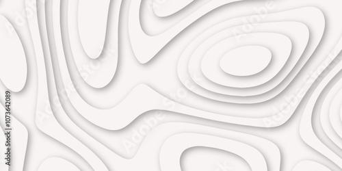 Abstract luxury white modern 3d papercut background. Minimal abstract vector wave carve diamond topography line circle creative topography map circle and wave line smooth multilayer pattern. papercut.