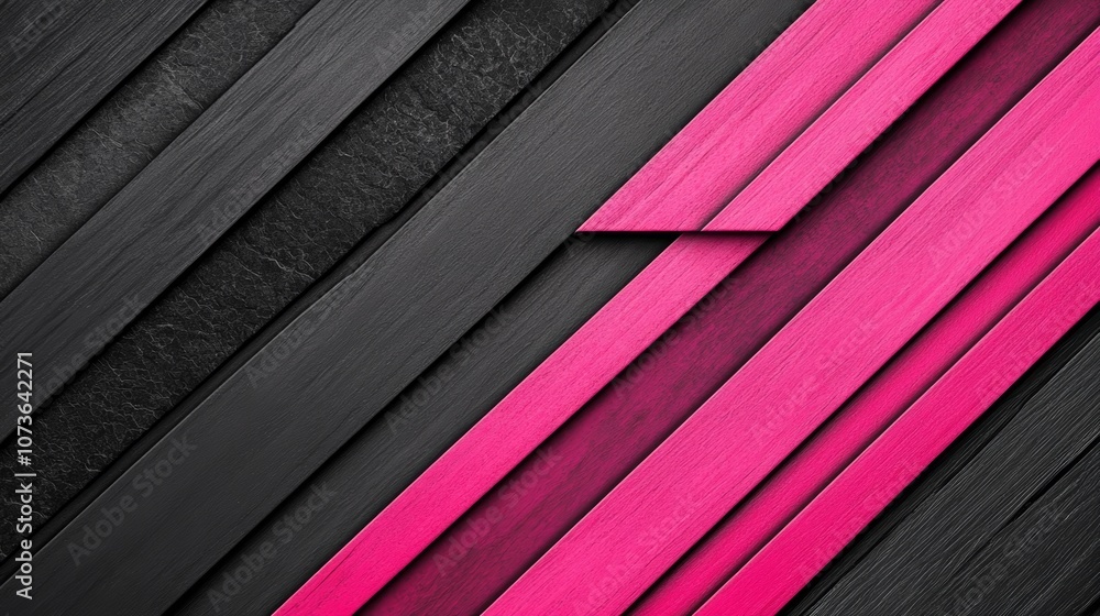 Obraz premium Pink and black wood wallpaper, a striking blend of color texture for modern interior design