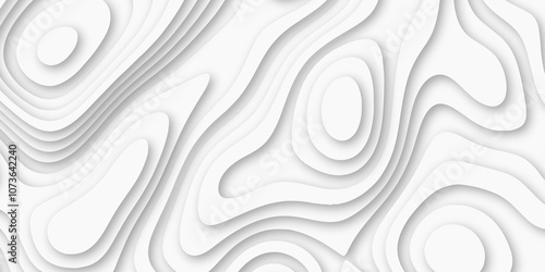 Abstract luxury white modern 3d papercut background. Minimal abstract vector wave carve diamond topography line circle creative topography map circle and wave line smooth multilayer pattern. papercut.