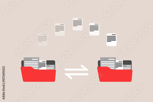 FTP(File Transfer Protocol) files receiver and backup copy. File sharing isometric and Exchange information photo