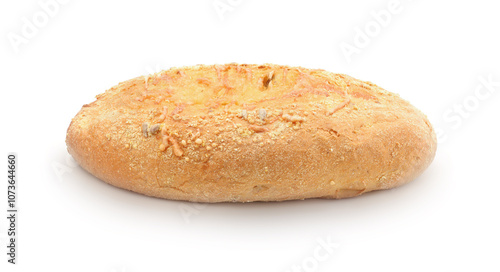 Loaf of bread isolated on white.