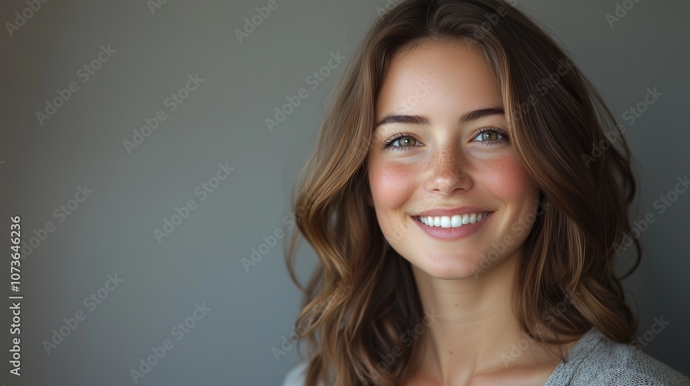Portrait of a Smiling Beautiful Woman in Side View, Showcasing Elegance and Charm. A Timeless Representation of Beauty and Happiness. Portrait of a Smiling Beautiful Woman in Side View, Showcasing Elegance and Charm. A Timeless Representation of Beauty and Happiness.