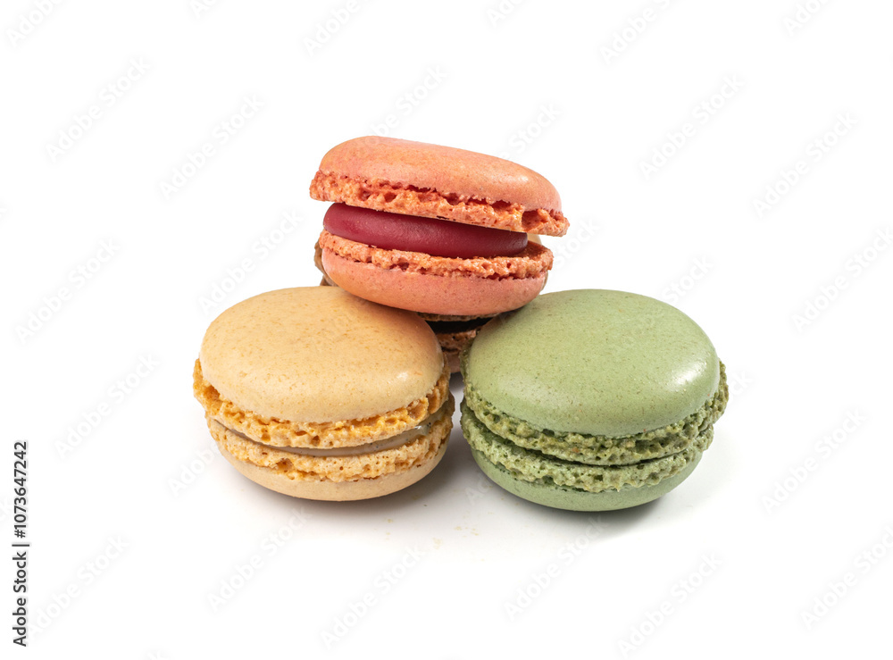 Macaron Cake Isolated, Macaroon Cookie, Almond Meringue, Sweet Macaroons, Colorful French Dessert Macaron Cake Isolated, Macaroon Cookie, Almond Meringue, Sweet Macaroons, Colorful French Dessert