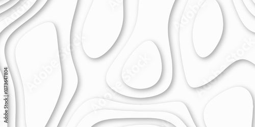 Abstract luxury white modern 3d papercut background. Minimal abstract vector wave carve diamond topography line circle creative topography map circle and wave line smooth multilayer pattern. papercut.