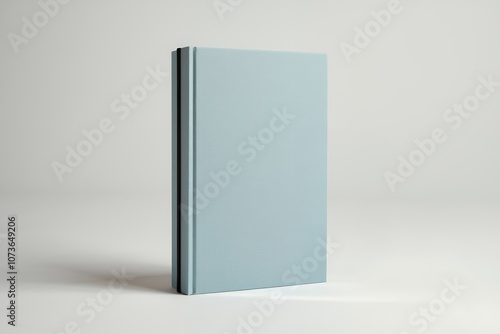 A light blue hardcover book stands on a white surface. The book is closed and appears to be new.