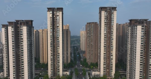 Wallpaper Mural Aerial footage of construction site in Chengdu city, China Torontodigital.ca
