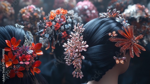 A Set of Hair Accessories Created Using Generative AI Technology

 photo