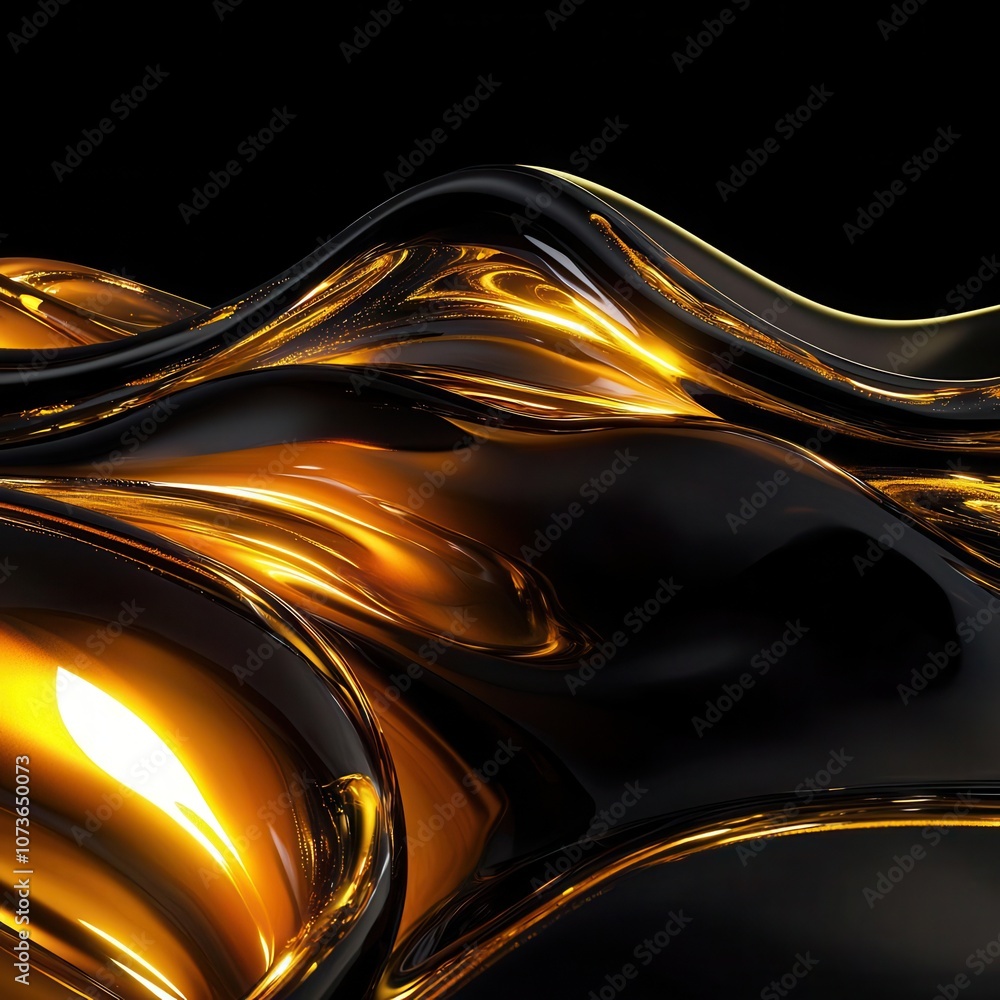 A mesmerizing abstract image featuring flowing black and gold liquid waves, creating a dynamic and elegant visual effect against a dark background. A mesmerizing abstract image featuring flowing black and gold liquid waves, creating a dynamic and elegant visual effect against a dark background.