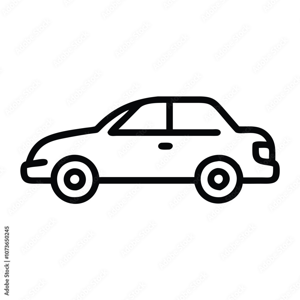 Simple car outline icon in black line, Minimalistic black line drawing of a car, featuring a clean and simple side view outline, ideal for icons or logos.
Simple car outline icon in black line, Minimalistic black line drawing of a car, featuring a clean and simple side view outline, ideal for icons or logos.