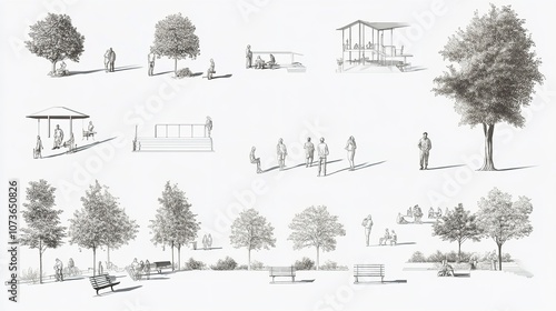 A Set of Vector Architectural Drawings Depicting People in Action

 photo