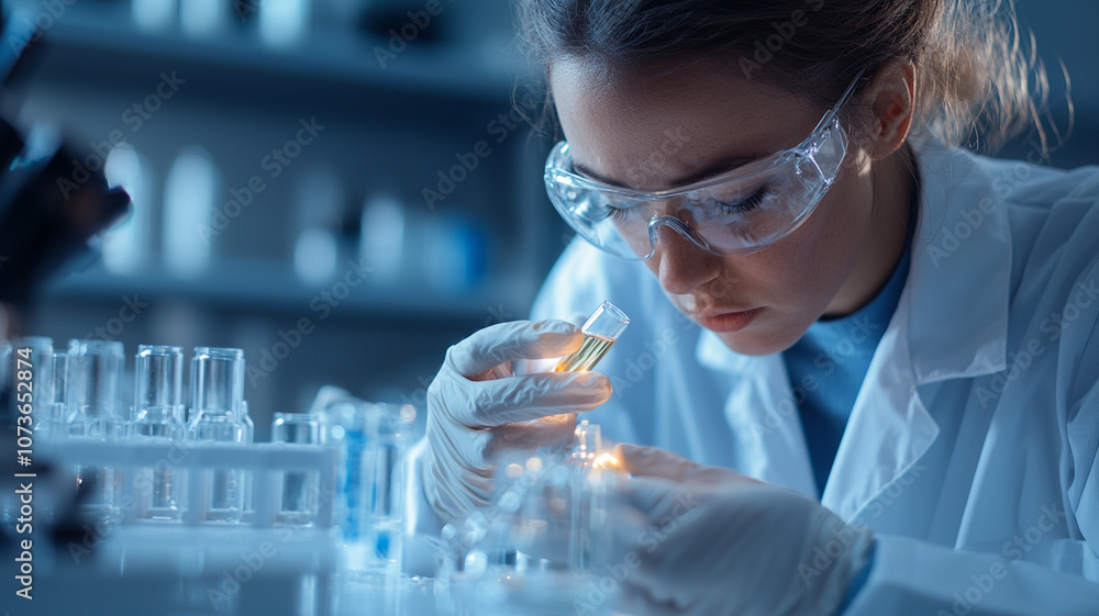 A futuristic pharmaceutical laboratory and advanced scientific equipment, a scientist in a white lab coat conducting experiments. A futuristic pharmaceutical laboratory and advanced scientific equipment, a scientist in a white lab coat conducting experiments.