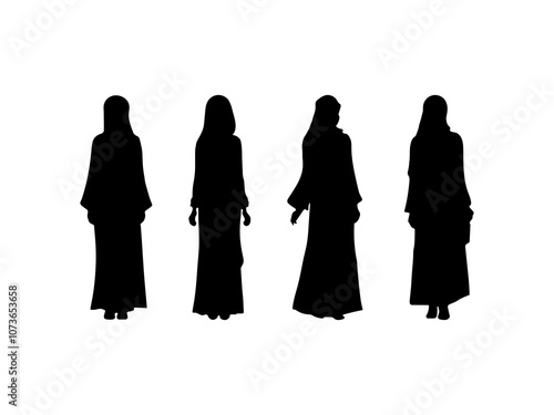 Muslim woman silhouette.