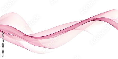 Flowing Pink Waves on White Background 