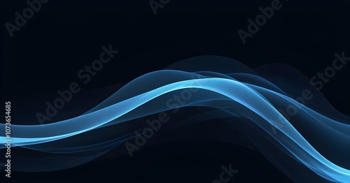 Abstract Flowing Blue Wave Design 