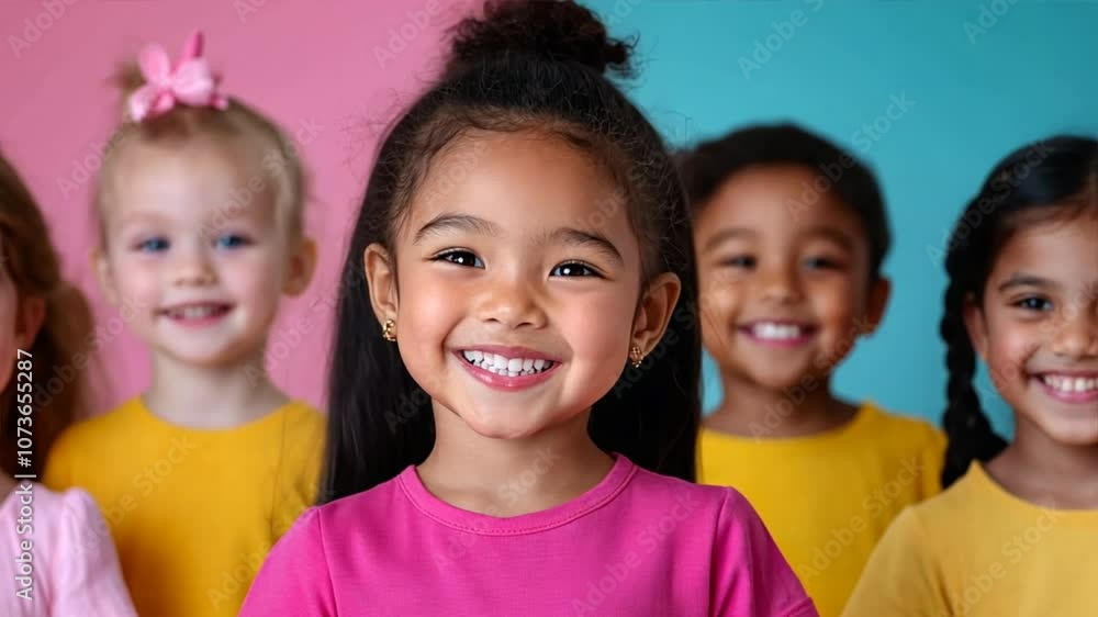 Radiant Smiles: A Diverse Group of Happy Children Radiant Smiles: A Diverse Group of Happy Children