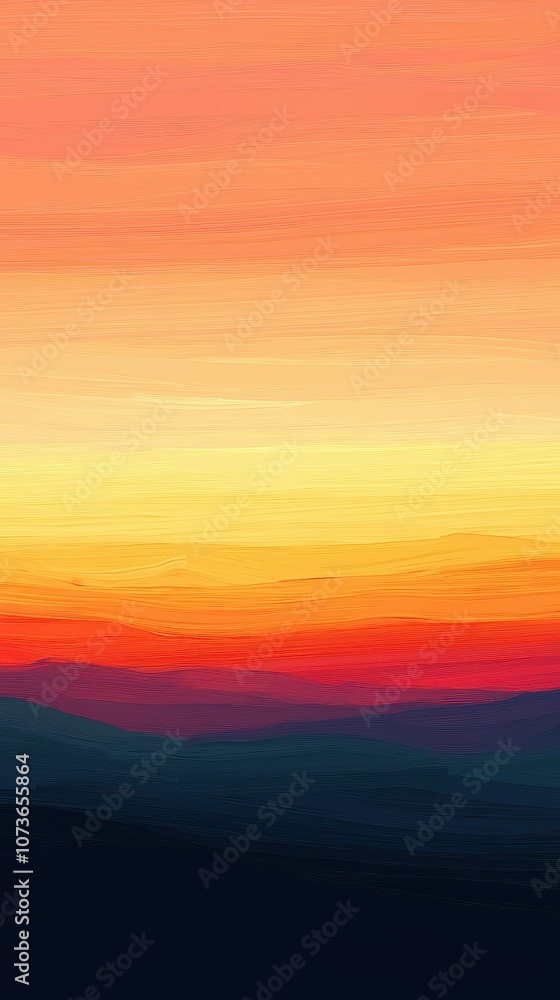 Fototapeta premium Experience the tranquil beauty of an abstract sunset gradient with soft brushstrokes