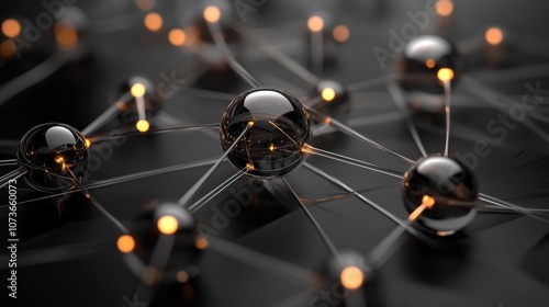 Fototapeta Naklejka Na Ścianę i Meble -  non government organisation and business connection concept graphic in 3D transparent shape with modern lights, AI Generative