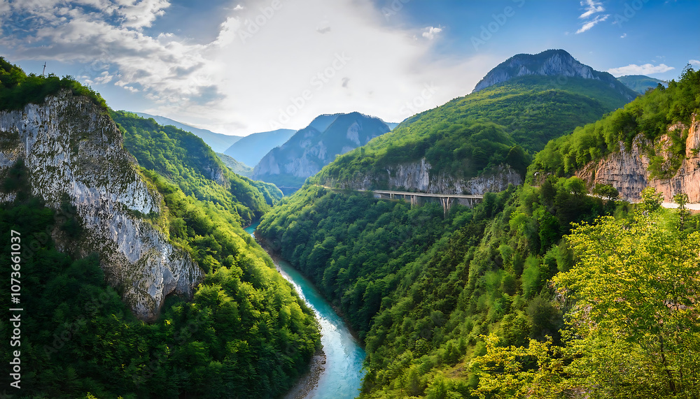 The River Tara in Montenegro flows through a deep canyon carved by thousands of years o_1(700) The River Tara in Montenegro flows through a deep canyon carved by thousands of years o_1(700)