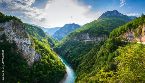  The River Tara in Montenegro flows through a deep canyon carved by thousands of years o_1(700) photo