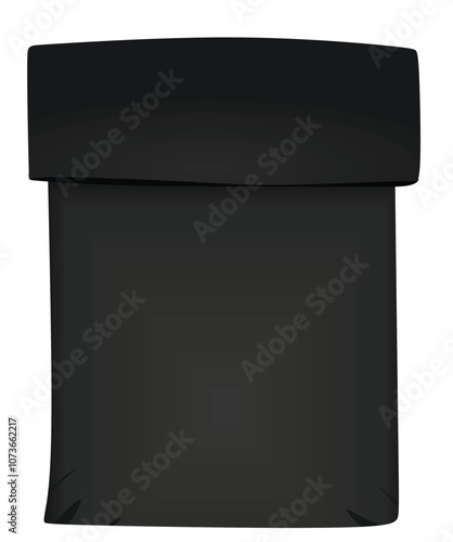 Grey paper bag. vector illustration