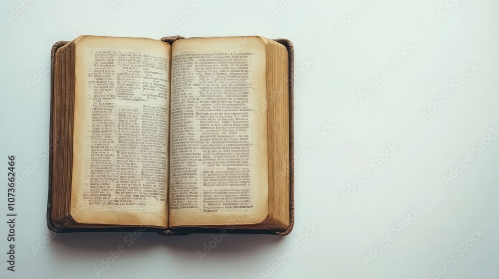 Obraz premium Open Book on White Background