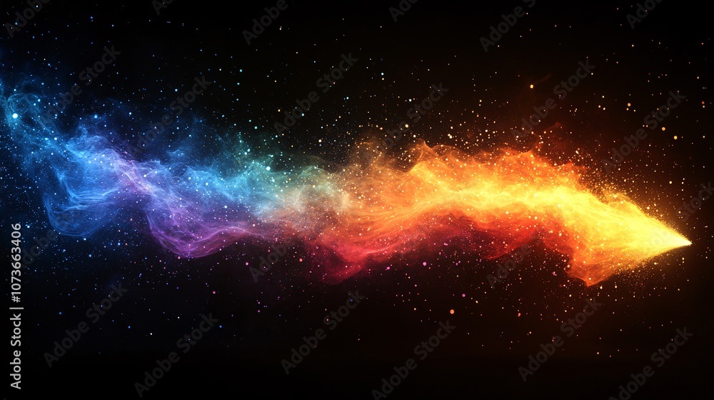 Obraz premium Colorful Arrow of Light Flowing Through the Universe